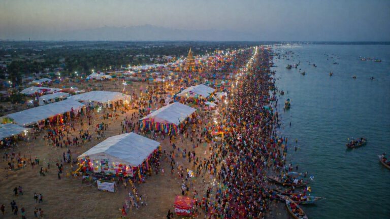 Aerial view of the Godavari Pushkaralu 2027 tent city